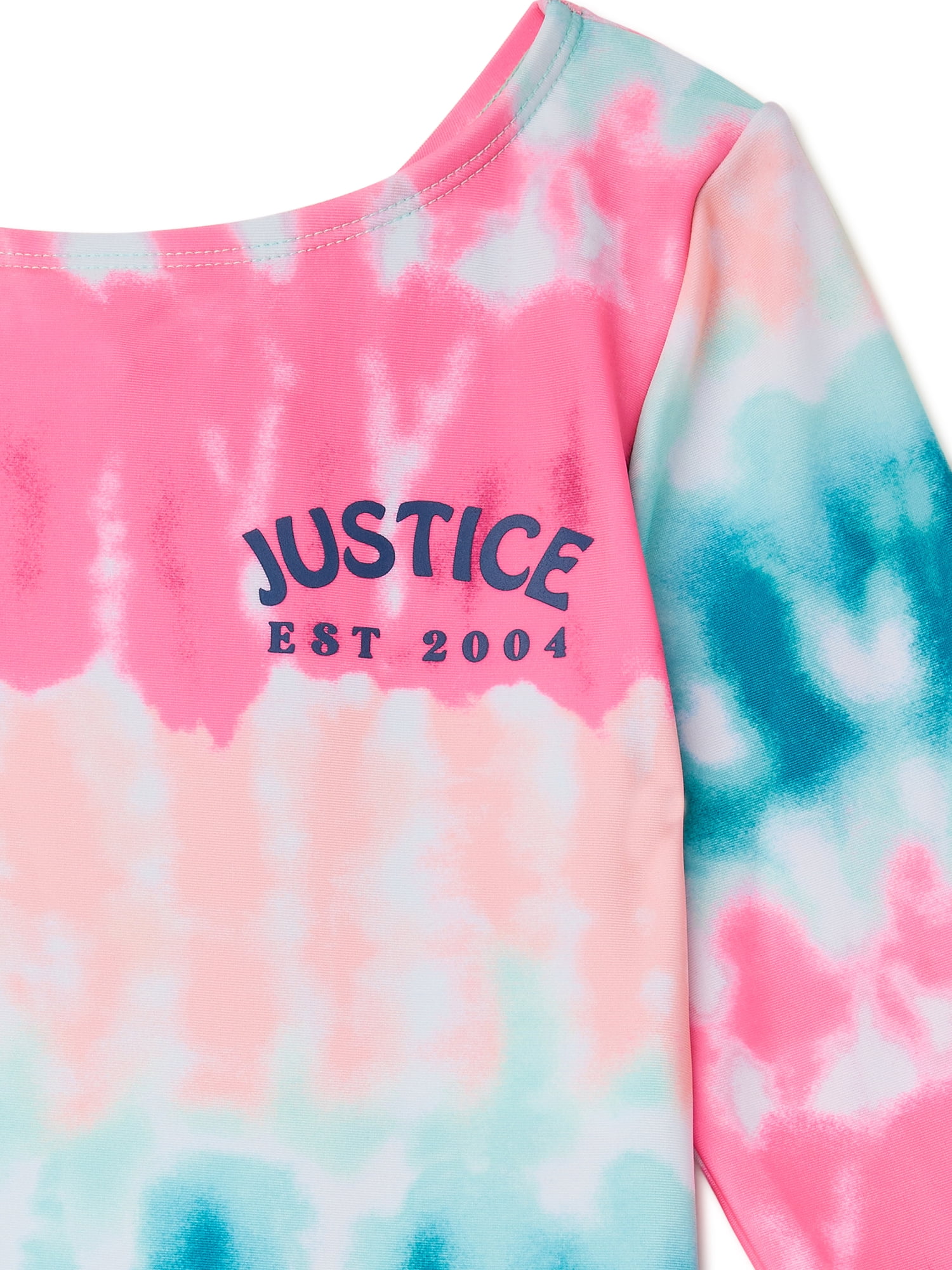 Justice Girls One Piece Long Sleeve Swimsuit, Sizes 6-20 Plus