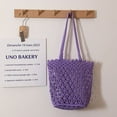 thumbnail image 1 of Granjero Gordo Bolso de mano tejido y bolsas de cosméticos, bolso de mano tejido elegante de playa de verano, bolso de hombro de 12,59 x 7,48 x 10,62 pulgadas (morado), 1 of 4