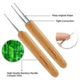thumbnail image 4 of 5Pcs DIY Crochet Needle Hook Bamboo Handle Dread Knit Hair Making Braiding Tool, 4 of 10