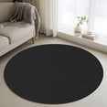 thumbnail image 2 of Black Pure Color Round Area Rugs Collection 3', Aesthetics Contemporary Luxury Non Slip Indoor Circular Throw Runner Rug Floor Mat Carpet for Living Room Dining Table Bedroom Nursery, 2 of 9