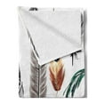 thumbnail image 2 of Bohemian Soft Flannel Fleece Throw Blanket, Detailed Big and Small Several Bird Feathers in Vibrant Colors Bohemian Design, Cozy Plush for Indoor and Outdoor Use, 70" x 90", Multicolor, by Ambesonne, 2 of 5