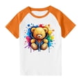 thumbnail image 1 of RXIRUCGD 2025 Vêtements d'Été pour Enfants Tout-Petits Garçons Filles Mode Mignon Col Rond Imprimé Manches Courtes Haut, 1 of 7