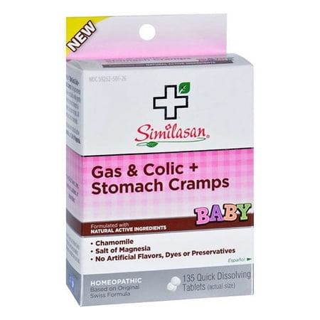 Similasan Baby Gas and Colic Plus Stomach Cramps Quick Dissolving Tablets, 135 Ea