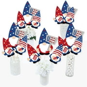 Big Dot of Happiness Patriotic Gnomes - Holiday Gnome Party Centerpiece Sticks - Table Toppers - Set of 15