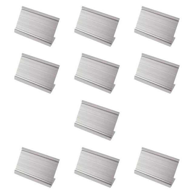 Soporte para placa de identificación, soporte para letrero, práctico y resistente soporte para letrero de mesa, etiqueta de precio Plata