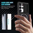 thumbnail image 4 of Moreoy Magnetic Kickstand Case for Samsung Galaxy S26 Ultra with Slide Lens Cover, Compatible with MagSafe with Metal Ring Holder Stand Shockproof Non-Slip Bumper Protective Phone Shell,Black, 4 of 10