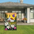 thumbnail image 3 of JOOCAR Linen Garden Flag with Church and Butterfly Design for Spring Summer Home Outdoor Garden Yard Door Decor 12x18 inch, 3 of 4