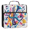 thumbnail image 5 of FORMRS Zipper Binder with Shoulder Strap 2-inch Ring 500 Sheet Capacity File Bag, Musical Pattern, 5 of 5