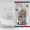 thumbnail image 4 of 60x72 Inch Shower Curtains for Bathroom 4th of July Fabric Bath Curtain Decor Independence Day Spring Floral Love Heart Flowers Waterproof Restroom Curtains Shower Set Accessories with Hooks 60 Inch, 4 of 6