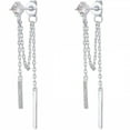 thumbnail image 6 of LINXIQIN 14K Gold Plated 925 Sterling Silver Posts Drop Dangle Chain Earrings for Women | Dangling Chain Studs | Cubic Zirconia Ball Earrings, 6 of 7