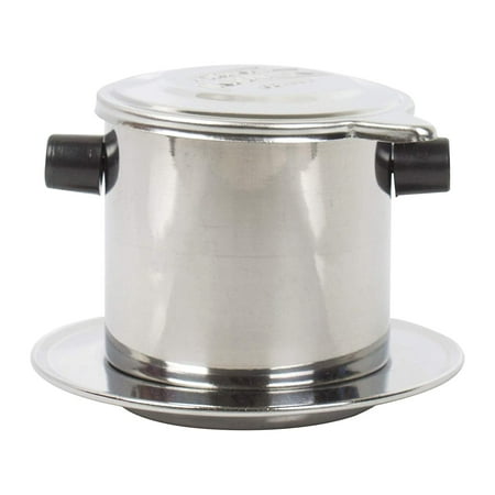 

BYDOT Traditional Vietnamese Coffee Maker Filter Portable Reusable Stainless Steel Press Style Screw Down Insert Dripper Strainer for Home Office