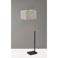 thumbnail image 5 of Adesso Flora Floor Lamp, Black & Antique Brass, Off-White Textured Fabric Shade, 5 of 5