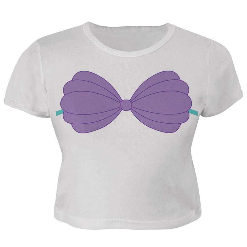 Purple Shell Bra Juniors Crop Top T-Shirt - Walmart.com