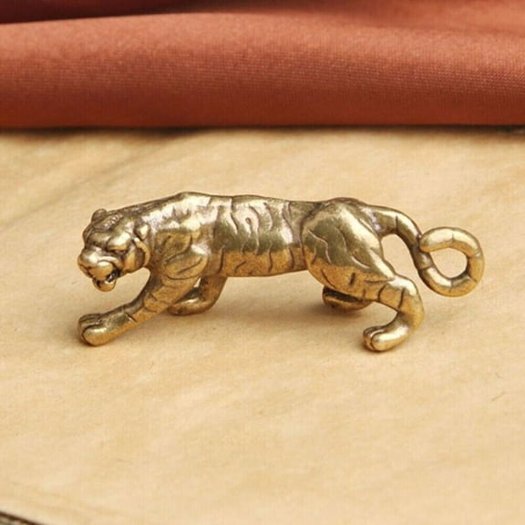 Solid Brass Tiger Figurine Statue Animal Figurines Toys House Desktop Decoration NEW