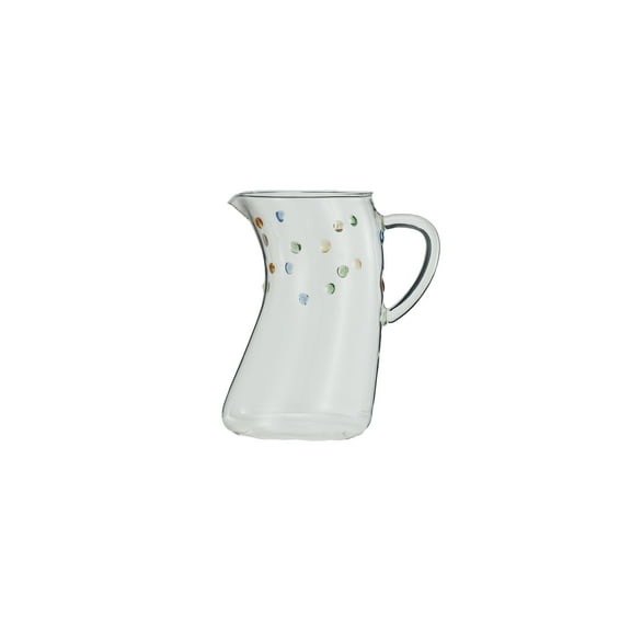 Creative Co-Op 42 Oz. Artisanal Borosilicate Glass Pitcher with Raised Dots, Clear
