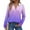 Purple, variant on Women's Fashion Athleisure Solid-Color Long-Sleeve Stand-Collar Polo Shirt Top, Comfortable & Skin-Friendly & Breathable, Gifts for Women