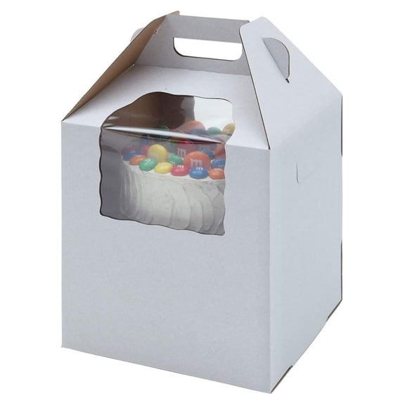 Plain Tall White/ Cake- Box 14" x 14" x 16" High with Window - Pack of 3
