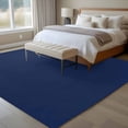 thumbnail image 5 of Navy Blue Large Area Rugs for Bedroom Living Room, Soft Non Slip Carpet Bedside Rug, Modern Pure Navy Blue Rectangular Floor Cover Kitchen Accent Rug 5'x8' for Dining Room/Office, 5 of 9