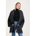 thumbnail image 3 of Aran Woollen Mills Casual Gray Wool Wrap with Pockets, Women's, One Size, 3 of 7