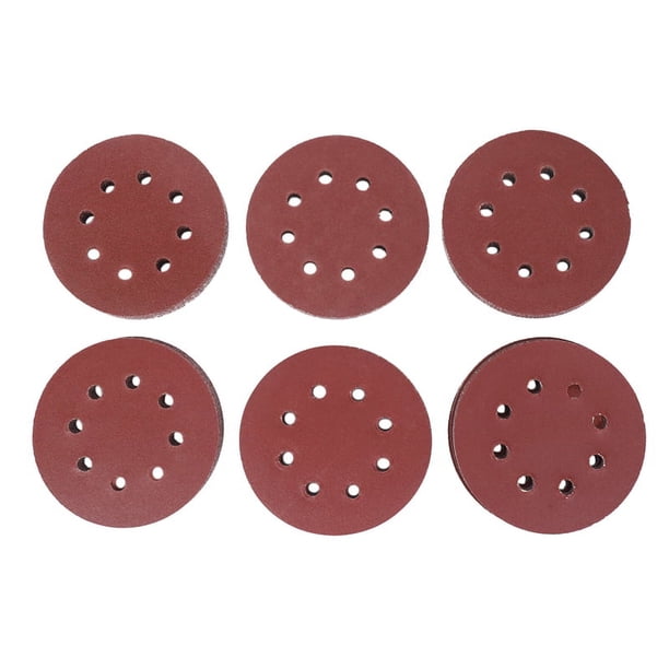 60 discos de lijado de 5 pulgadas, papel de lija surtido, granos 60, 80, 120, 180, 240 y 320 para pista aleatoria de potencia