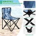 thumbnail image 4 of Outdoor Folding Chair 14.46x14.46x22.83 Inches, Camping Folding Chair Easy to Carry Ideal for Outdoor Picnics Camping Park Fishing Blue Roses, 4 of 8