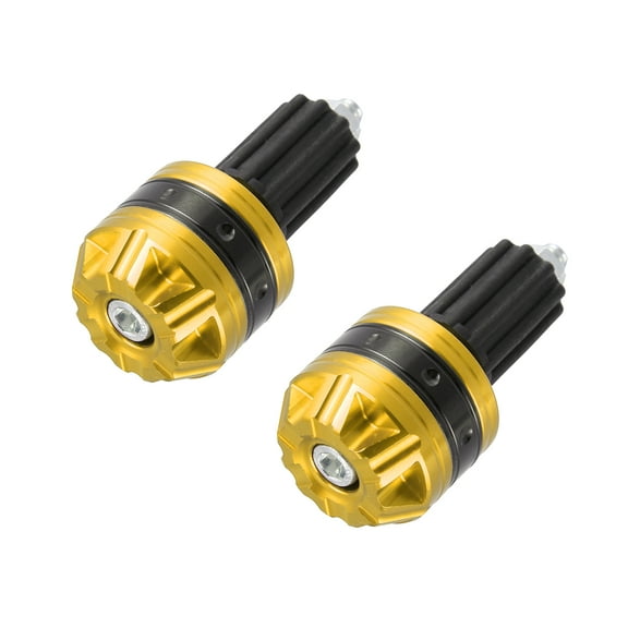 1 Pair Universal 18mm Handlebar End Caps Plug Bar Ends Aluminum Alloy for Motorcycle Gold Tone
