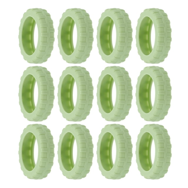 Unique Bargains Housse de Roues de Valise, Lot de 12 Housses en Silicone pour Roues de Bagage Cabine, Housses de Roues de Valise, Vert