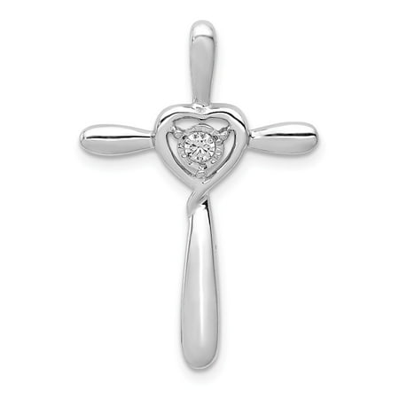 - Roy Rose Jewelry 14K White Gold Diamond Slide Pendant 1/20-Carat