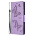 thumbnail image 6 of Feishell Samsung S23 Ultra Case Butterfly Embossed Pattern Premium Leather Wallet Cover Flip Stand Card Slots Holder Magnetic with Wrist Strap Case for Samsung Galaxy S23 Ultra, Purple, 6 of 8