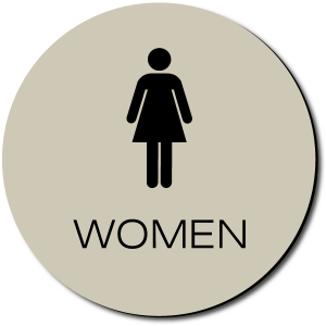 California WOMEN Restroom Door Sign-Taupe / Black (2 Units)