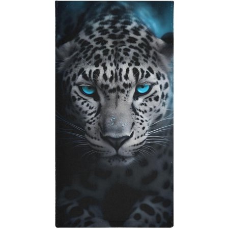 Hotbar Bath Towels Set of 2 Hand Towels for Bathroom Cotton Cheetah Leopard 3 Decorative 28x14in Absorbent Soft