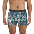 thumbnail image 2 of Goofa Colorful Flowers Printed Men's Boxer Briefs Underwear, Moisture-Wicking Underwear, Trunk,Soft and Breathable Cotton Underwear-Large, 2 of 9