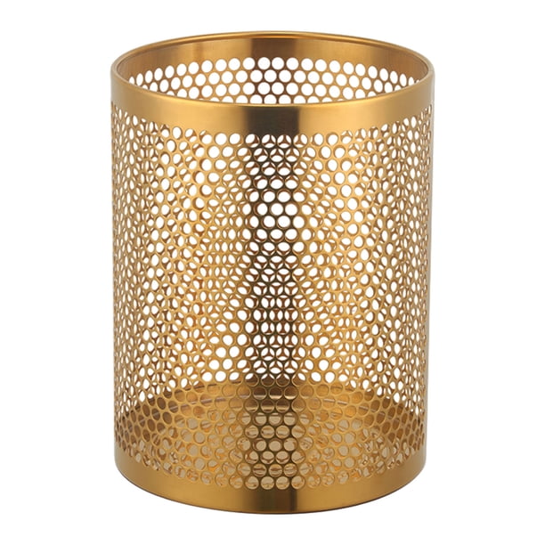 Kearding Malla elegante del acero inoxidable del cubo de papel usado para la capacidad grande del acero inoxidable de la mirada moderna Suministros de limpieza para el hogar Oro