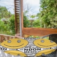 thumbnail image 2 of Ambesonne Emoji Fitted Round Tablecloth, Cities of the World Traveler, 40"- 44" Diameter, Mustard Charcoal Grey, 2 of 5