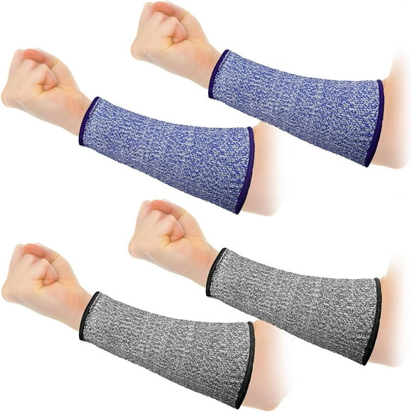 2 pares de mangas protectoras de brazo resistentes a cortes de nivel 5 para piel fina y hematomas, para jardinería, para hombres y mujeres.