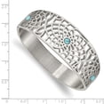 thumbnail image 3 of Primal Steel Stainless Steel Polished with Reconstructed Turquoise Hinged Bangle, 3 of 7
