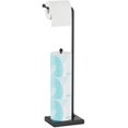 thumbnail image 1 of Support de Papier Toilette, ZC5HAO Standing Libre Salle de Bain Porte-Rouleau de Papier Toilette avec Rangement de Réserve pour 4 Rouleaux de Papier Toilette, Support de Papier Toilette de Base Lourde Pondérée pour Plancher, Noir, 1 of 9