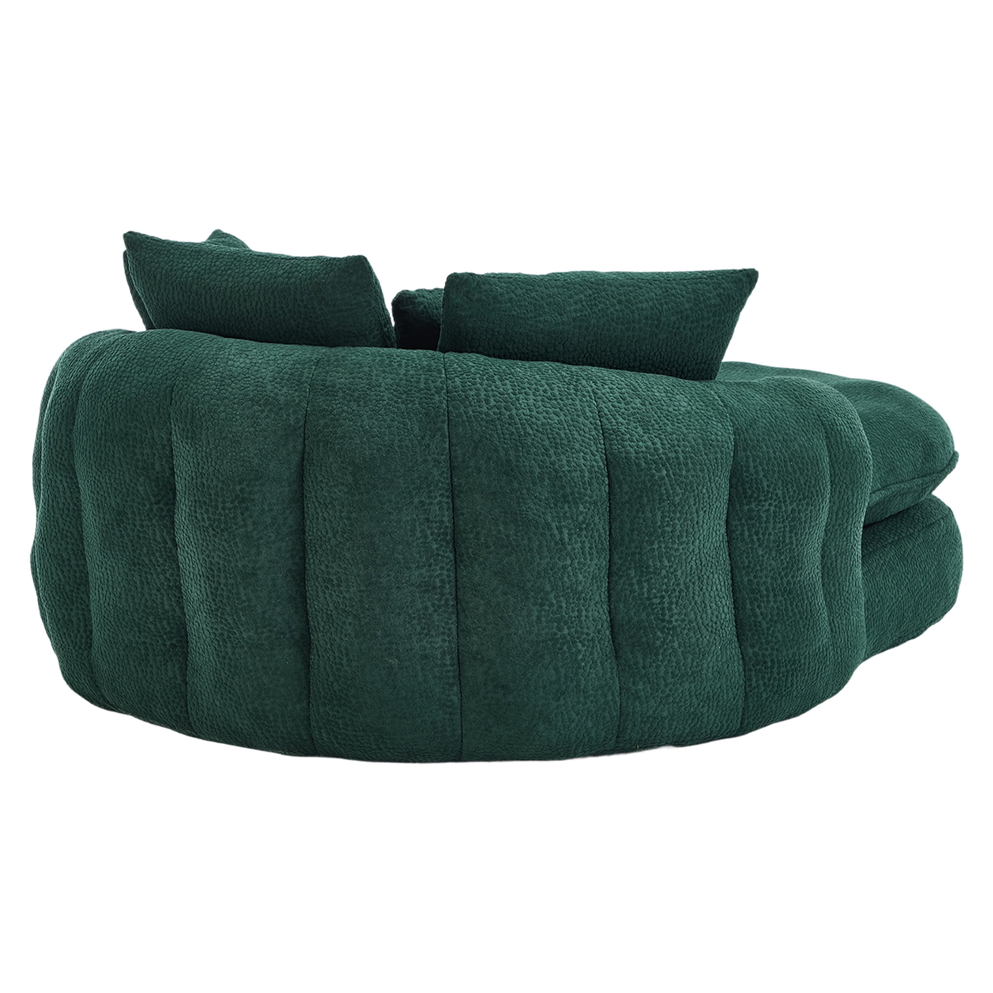 Aukfa Oversized Bean Bag Sofa, 59.84" Deep Sleeper Chaise with 5 Pillows, Chenille, Green