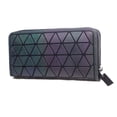 thumbnail image 2 of Cartera larga luminosa con celosía geométrica de romboides para mujer, monedero único con cremallera, tarjetero seitruly BB6696-05, 2 of 7