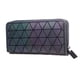 thumbnail image 2 of Cartera larga luminosa con celosía geométrica de romboides para mujer, monedero único con cremallera, tarjetero seitruly BB6696-05, 2 of 7