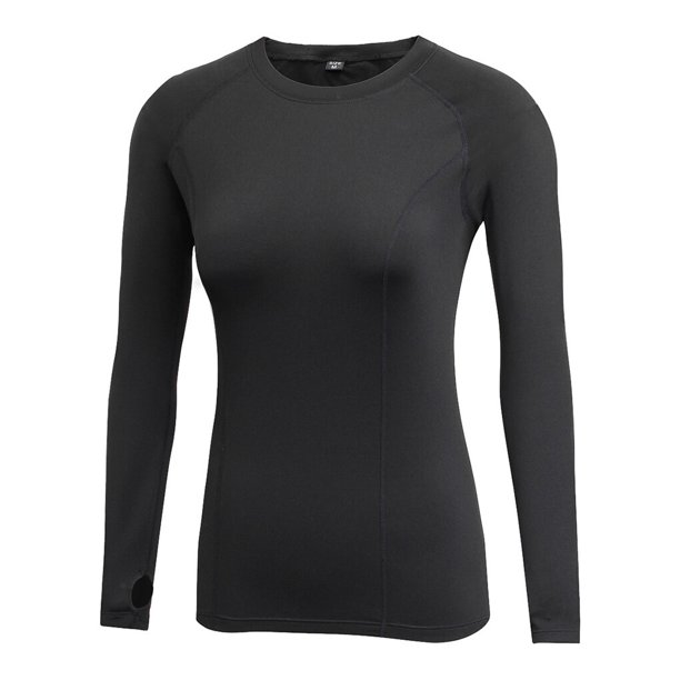 Guardurnaity Camiseta con cuello redondo, ropa interior térmica básica, camisetas cálidas de manga larga, camiseta transpirable, ropa térmica Prendas para la parte del cuerpo Negro SG