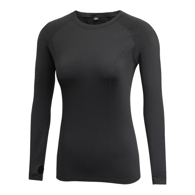 Guardurnaity Camiseta con cuello redondo, ropa interior térmica básica, camisetas cálidas de manga larga, camiseta transpirable, ropa térmica Prendas para la parte del cuerpo Negro SG