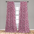 thumbnail image 4 of Ambesonne Hawaii Curtains, Tropical Caladium Leaves Art, Pair of 28"x63", Dark Coral Magenta and White, 4 of 4