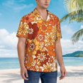 thumbnail image 3 of Fotbe Hippie Flower Camisa Hawaiana para Hombre Unisex – Camisa Casual de Verano con Botones de Manga Corta de Algodón y Lino,Small, 3 of 7