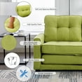 thumbnail image 4 of 3 in 1 Convertible Sleeper Sofa Bed, Chenille Upholstered Fold Sofa Couch with Storage Pockets and 2 Back Cushions, Multifunctional Heavy Loveseat Sofa for Living Room, Bedroom, Office, Green, 4 of 9