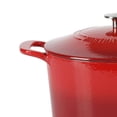 thumbnail image 2 of MARTHA STEWART 7 qt. Gatwick Enameled Cast Iron Dutch Oven in Red Ombre with SS, Knob Lid, 1-Set, 2 of 4
