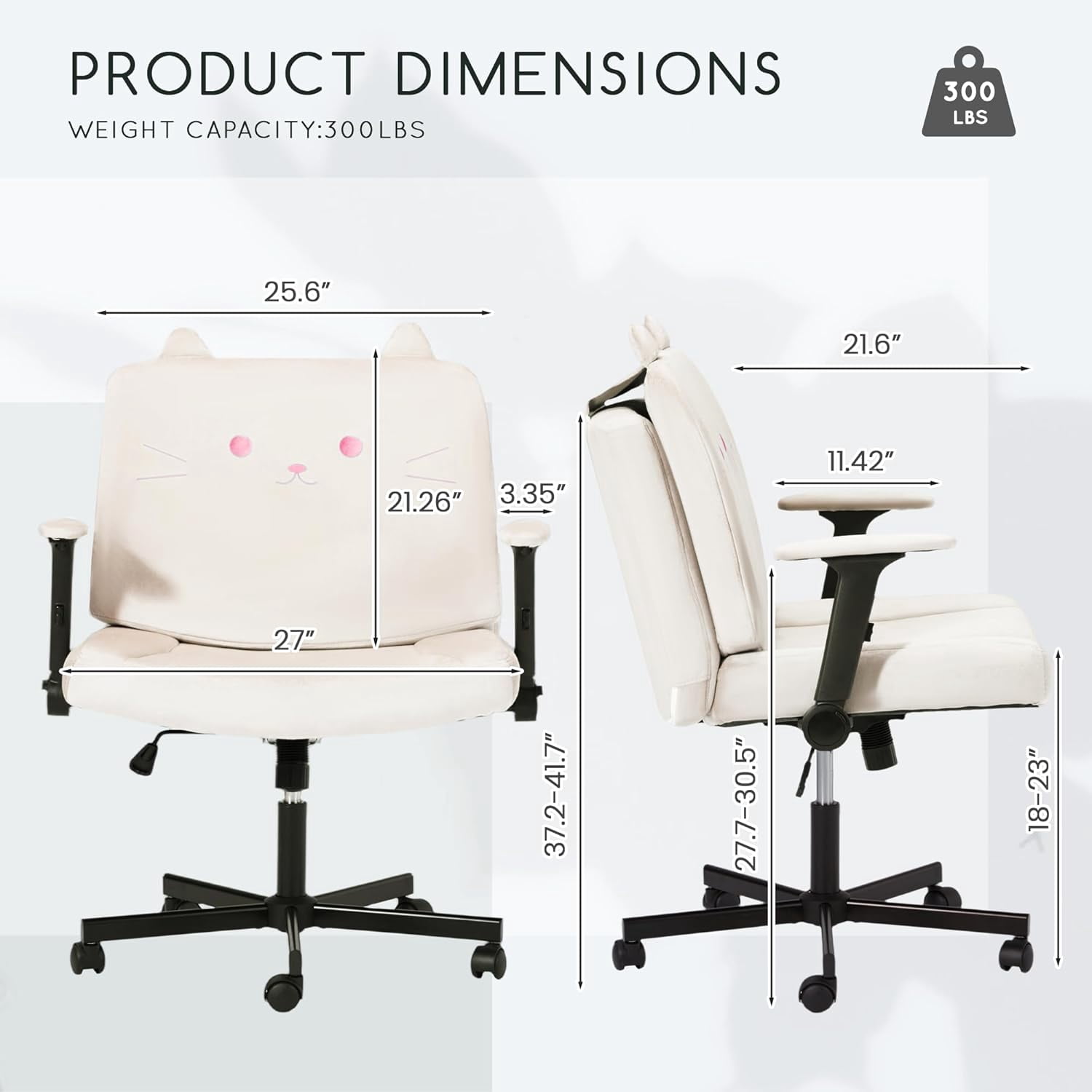 Vicluke Criss Cross Chair with Wheels, Oversized Office Chair Featuring Extra-Wide Seat & Adjustable Backrest for Home Office, Cute & Comfortable Chair for Dressing, Gaming, Reading(Beige)