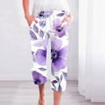 thumbnail image 2 of CZHJS High Waist Comfy Boho Summer Beach Pant Women Floral Printing Capris Hiking Pants for Ladies Pencil Pants Workout Tights Capri Yoga Leggings Compression Pants, 2 of 5