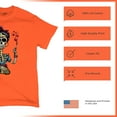 thumbnail image 4 of Tee Hunt Frida Kahlo Sugar Skull T-Shirt Calavera Day of The Dead Men's Tee, Orange, X-Large, 4 of 5