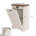 thumbnail image 5 of 13 Gallons Tilt Out Trash Cabinet Free Standing Kitchen Trash Bin Cabinet Recycling Garbage Cabinet with Deodorizing Function Pet Proof Trash Can Holder for Kitchen Living Room, Antique White, 5 of 6